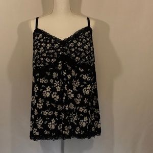 Camisole Black Floral Lightly Padded cup 22/24 3X